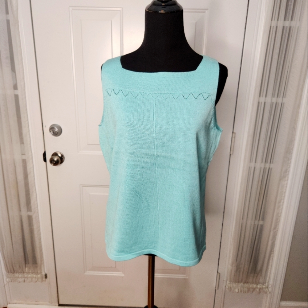 Norton McNaughton Teal Silk Pullover Size Medium